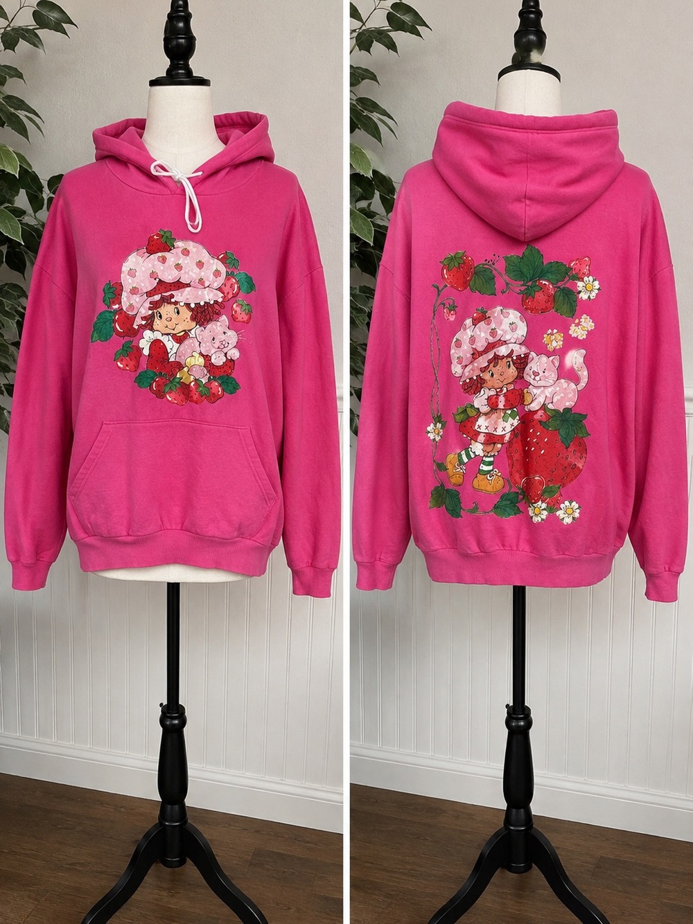 Pink Strawberry Shortcake Graphic Hooded Sweatshirt